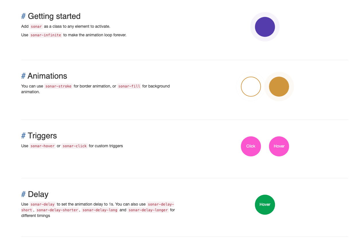 sonar.css: Animated attention seekers